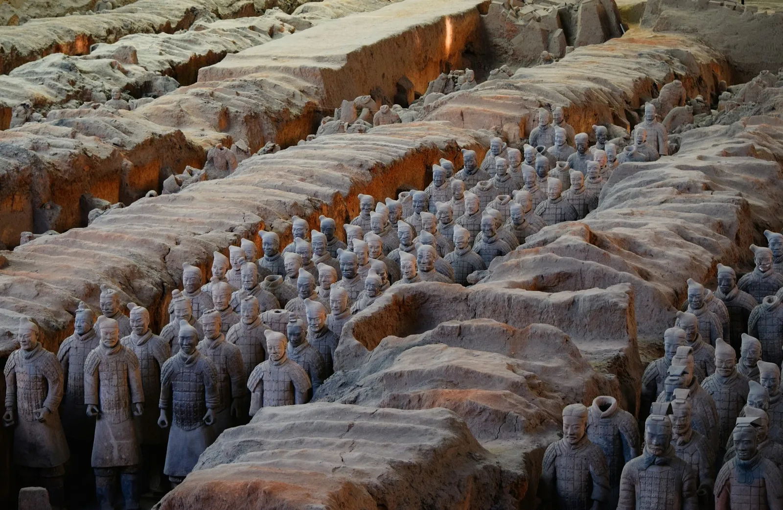 Rows of Terracotta Warriors in Xi’an