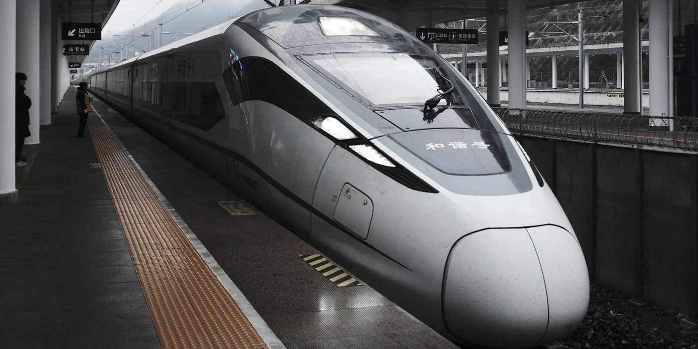 A Fuxing high-speed train at a Chinese railway station